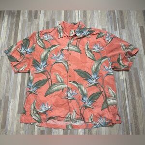 Jamaica Jaxx Coral Island Short Sleeve Button Down Shirt, Size XXL